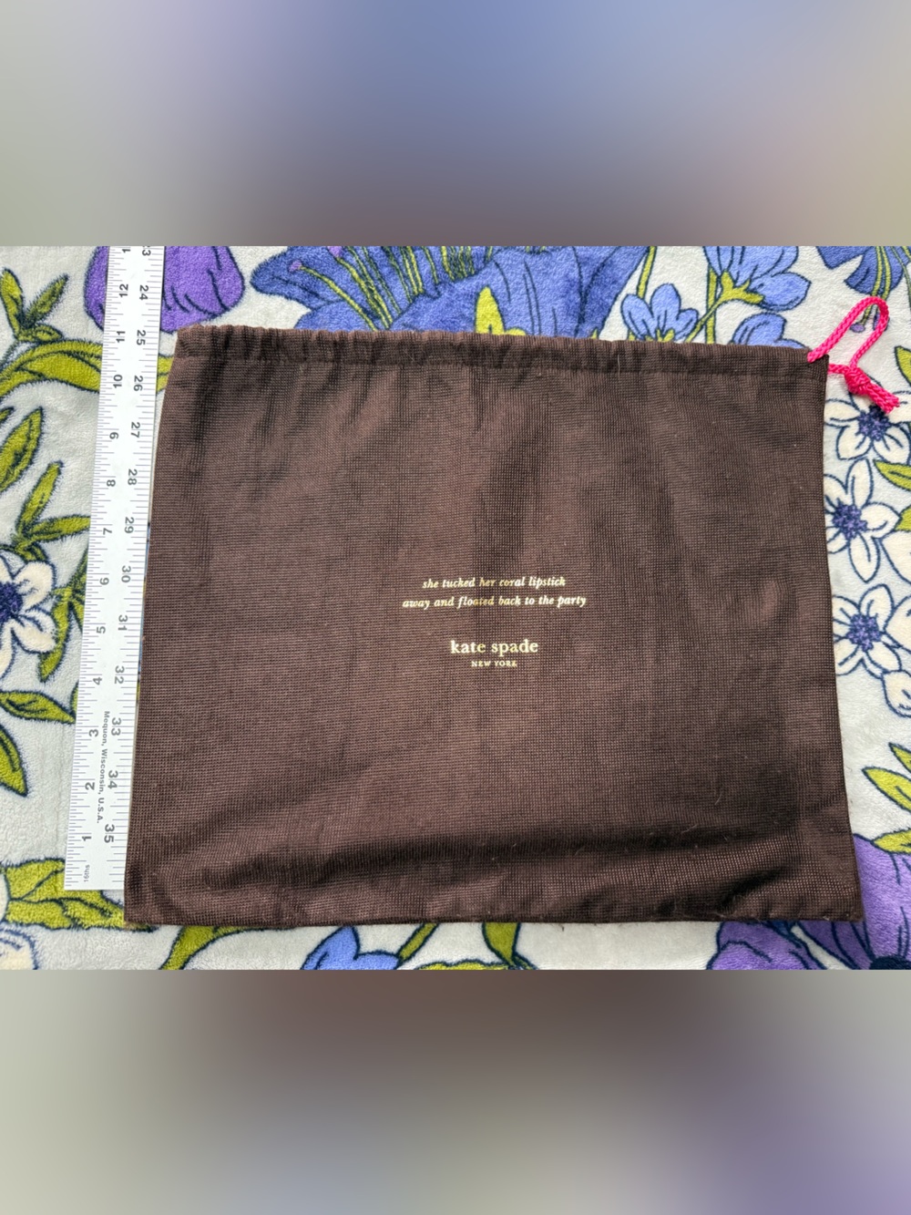 kate spade Black Dust Bag with Gold Logo 11x14 large size